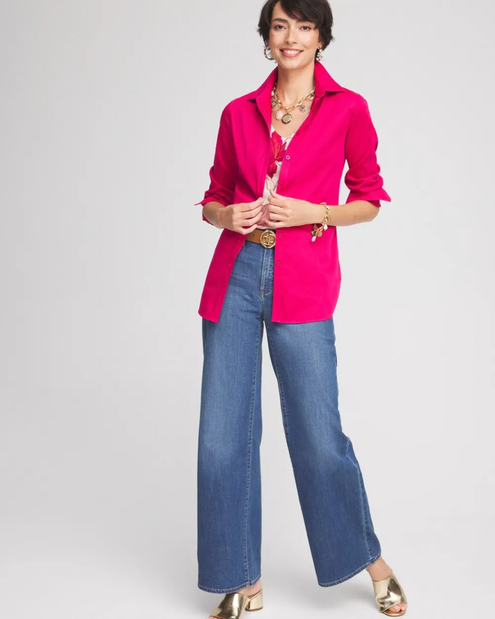 Cheap No Iron™ Stretch Shirt Tops