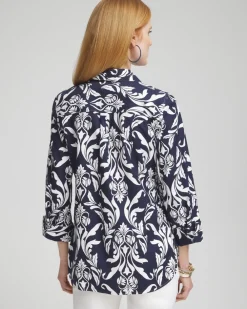 Fashion No Iron™ Stretch Swirl Shirt Tops