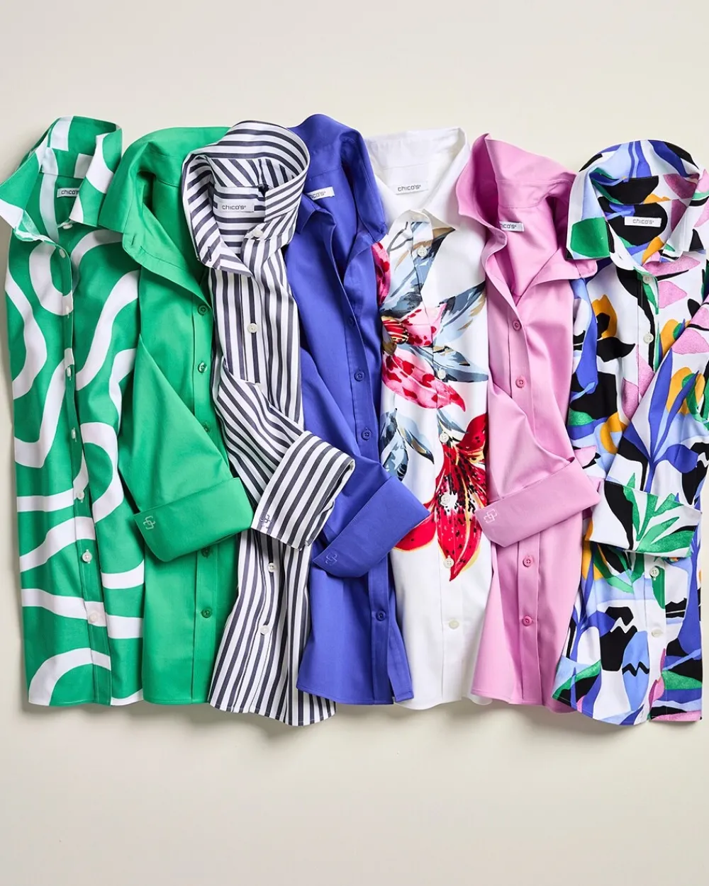 Shop No Iron™ Stretch Tropical Shirt Tops