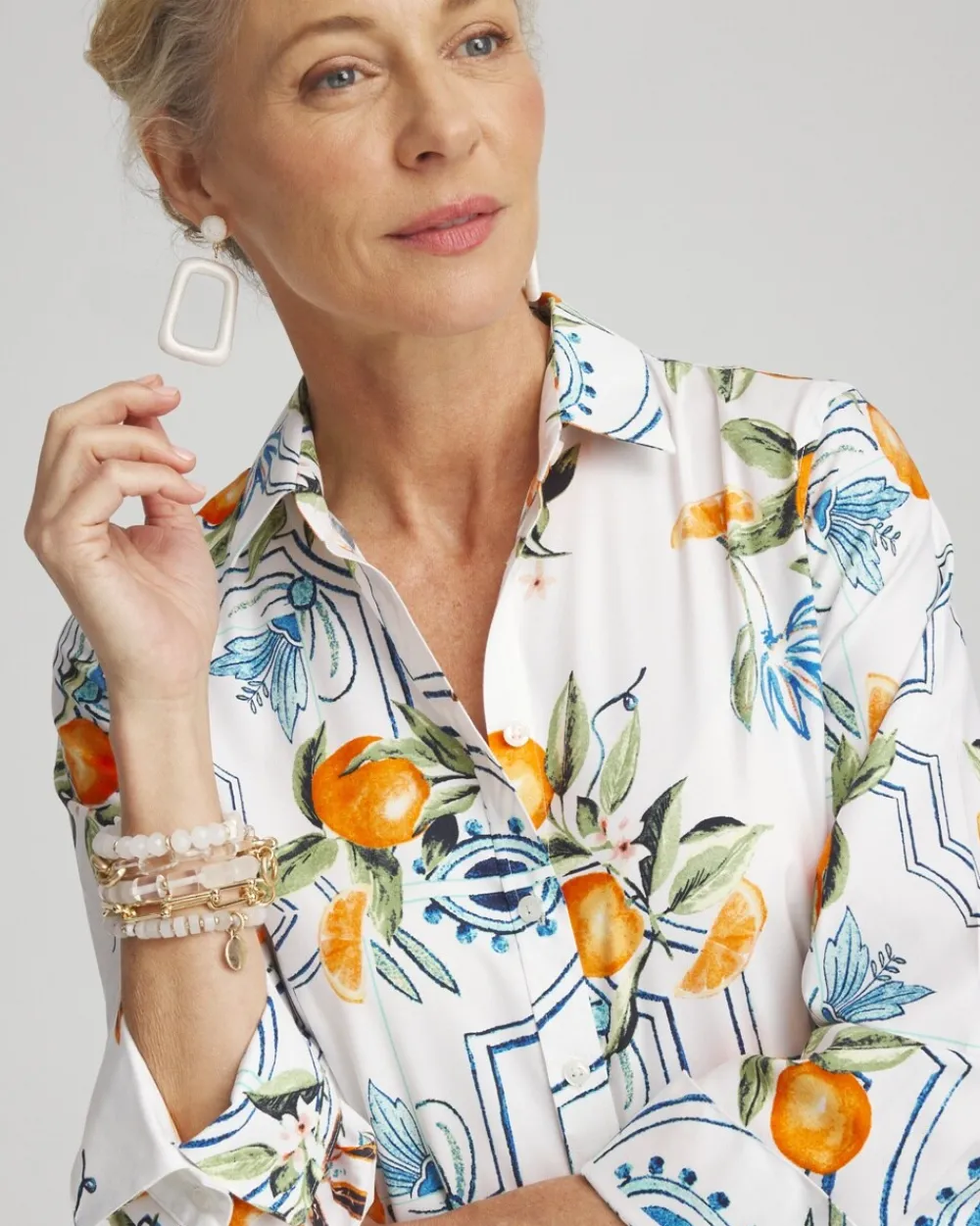 Cheap No Iron™ Stretch Tropical Shirt Tops
