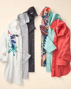Store No Iron™ Stripe Tunic Tops