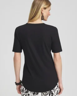 Online Notch Neck Tee Tops