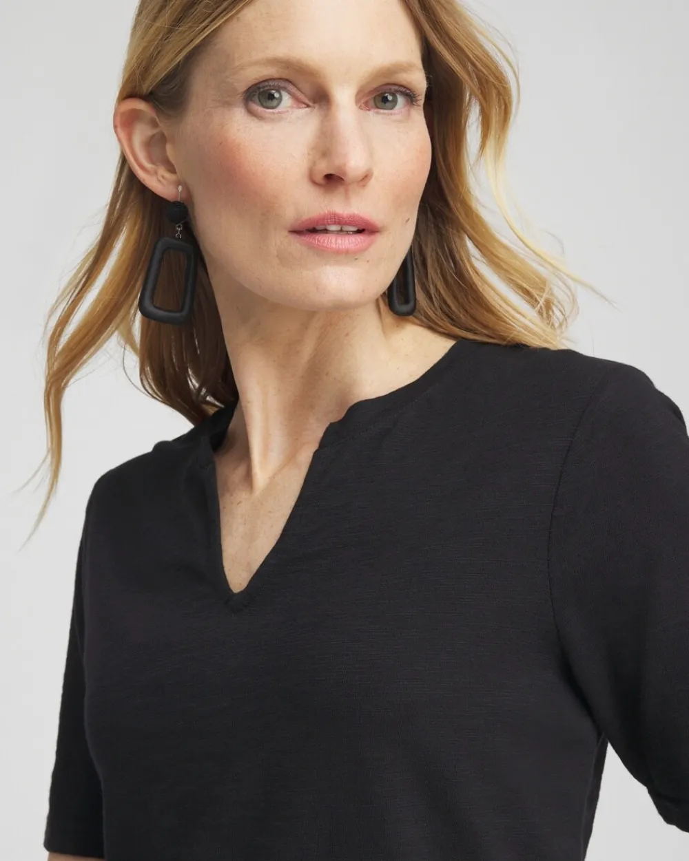 Online Notch Neck Tee Tops