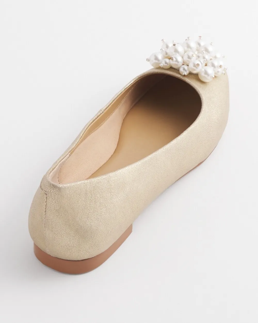Outlet Omega Metallic Faux Pearl Flats Shoes