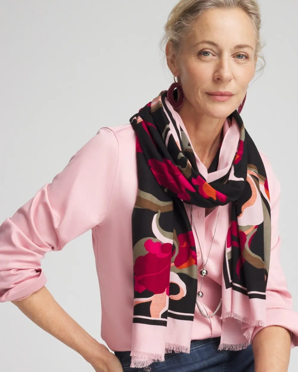 Shop Orchid Print Oblong Scarf Scarves