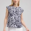 Clearance Paisley Cap Sleeve Tee Tops