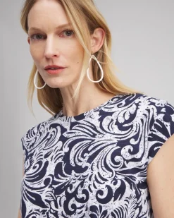 Clearance Paisley Cap Sleeve Tee Tops
