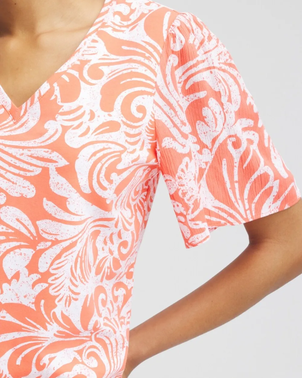 Cheap Paisley Gauze Flutter Sleeve Top Tops