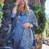 Clearance Paisley Leopard Reversible Ruana Ponchos & Ruanas
