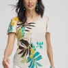 Store Palms Linen Flutter Sleeve Tee Tops
