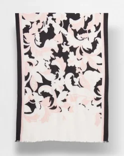 Sale Pink Scroll Floral Scarf Scarves