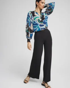 Best Pintuck Detail Swirl Print Top Tops