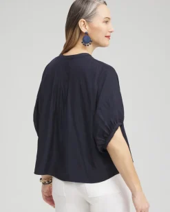 Hot Pintuck Dolman Sleeve Shirt Tops