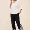 Flash Sale Placed Floral Print Soft Cropped Pants Pants