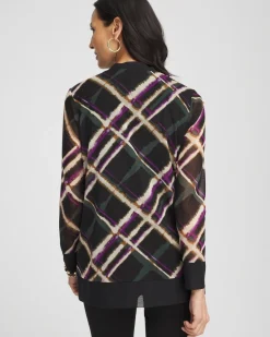 Clearance Plaid Mesh Cardigan Tops