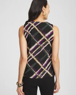 Discount Plaid Mesh Tank Tops