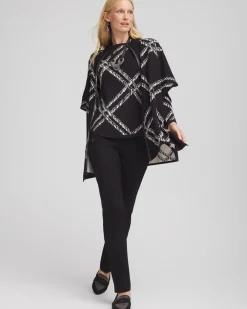 Store Plaid Mockneck Ruana Tops | Ponchos & Ruanas