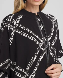 Store Plaid Mockneck Ruana Tops | Ponchos & Ruanas