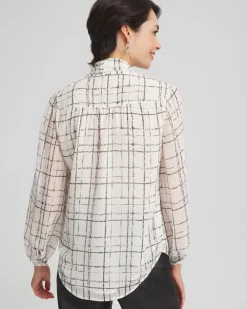 Flash Sale Plaid Tie Bow Blouse Tops | Blouses & Shirts