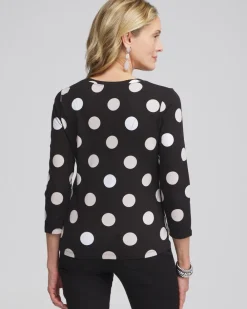 Best Polka Dot 3/4 Sleeve Perfect Tee Tops