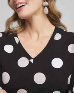 Best Polka Dot 3/4 Sleeve Perfect Tee Tops
