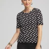 Outlet Polka Dot Everyday Elbow Sleeve Tee Tops