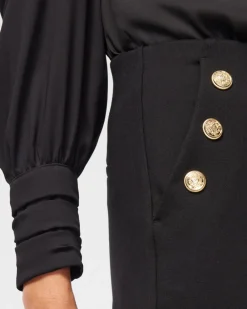 Shop Ponte Button Flare Pants Pants