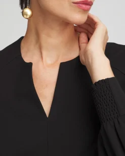 Best Ponte Notch Neck Tunic Tops