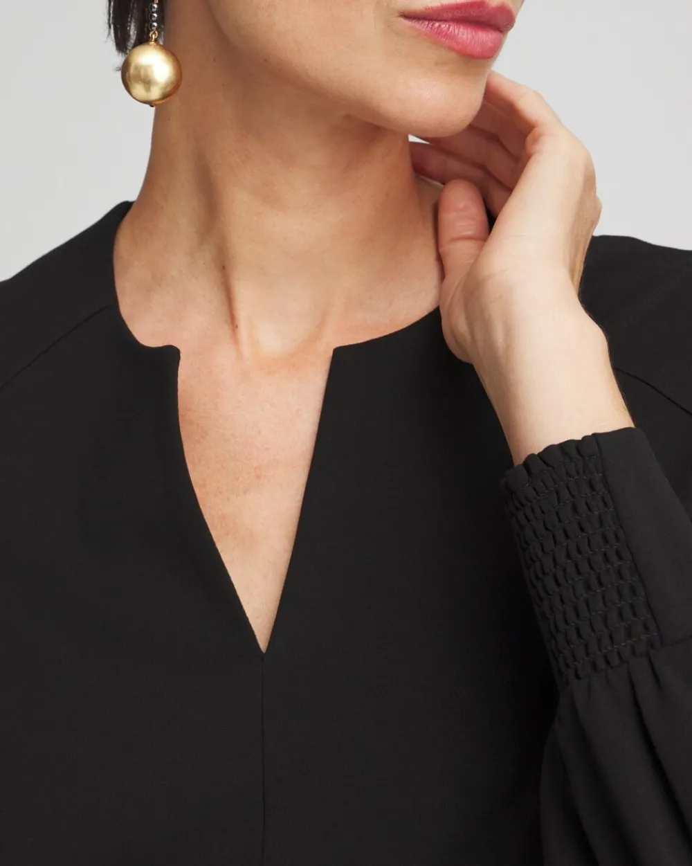 Best Ponte Notch Neck Tunic Tops