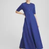 Hot Ponte Rib Trim Maxi Dress Dresses