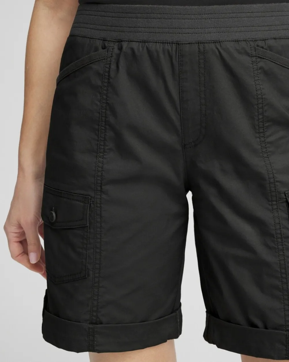 Clearance Poplin Roll Tab Shorts Pants