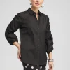 Cheap Poplin Ruched Sleeve Shirt Tops