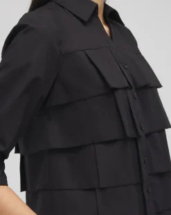 Clearance Poplin Ruffle Shirt Tops