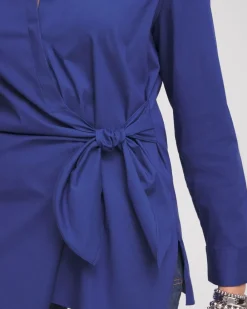 Online Poplin Tie Front Shirt Tops