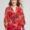 Store Priya Swirl Pintuck-Sleeve Blouse Tops | Blouses & Shirts