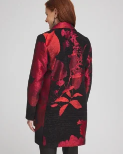Best Red Floral Jacquard Topper Jackets & Coats