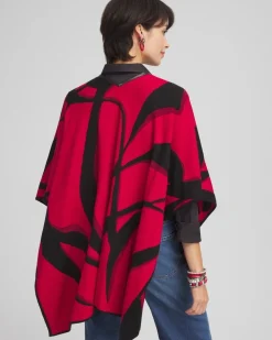 Shop Reversible Graphic Jacquard Ruana Tops | Ponchos & Ruanas