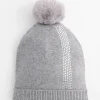 Flash Sale Rhinestone Cashmere Blend Pom Pom Hat Cold Weather Accessories | Hats