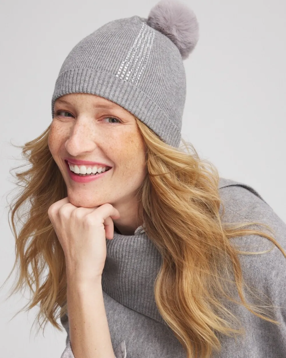 Flash Sale Rhinestone Cashmere Blend Pom Pom Hat Cold Weather Accessories | Hats