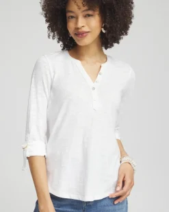 Best Ring Detail Henley Top Tops