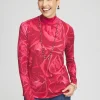 Store Rose Print Mockneck Pullover Sweater Sweaters