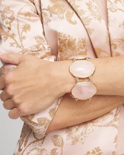 Best Sale Rose Quartz Gold Tone Bracelet Bracelets