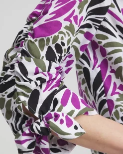 Best Sale Ruched Sleeve Floral Blouse Tops