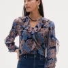 Flash Sale Ruffle Detail Floral Blouse Tops