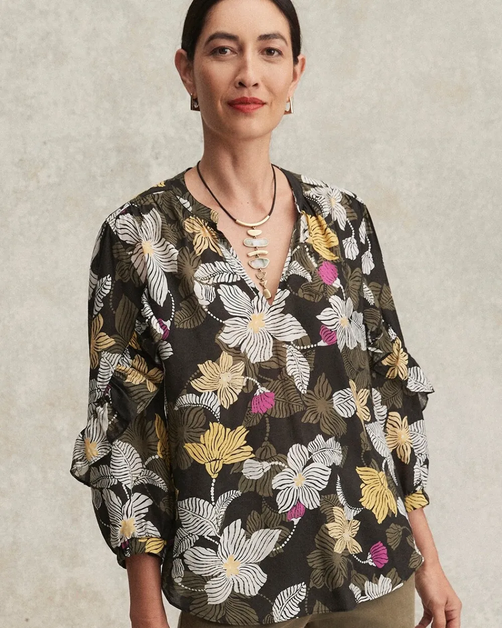 Clearance Ruffle Sleeve Blouse Tops