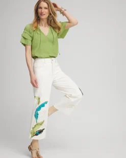 Online Ruffle Sleeve Blouse Tops
