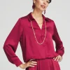Flash Sale Satin Bubble Hem Shirt Tops | Blouses & Shirts