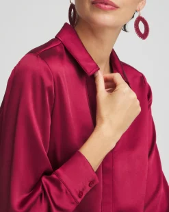 Flash Sale Satin Bubble Hem Shirt Tops | Blouses & Shirts