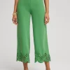 Cheap Satin Eyelet Hem Culottes Pants