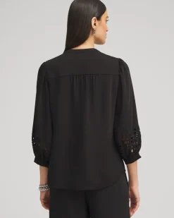 Hot Satin Eyelet Top Tops